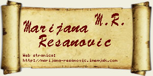 Marijana Resanović vizit kartica